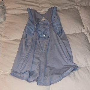 Lululemon Blue flows tank with built in sports bra!
